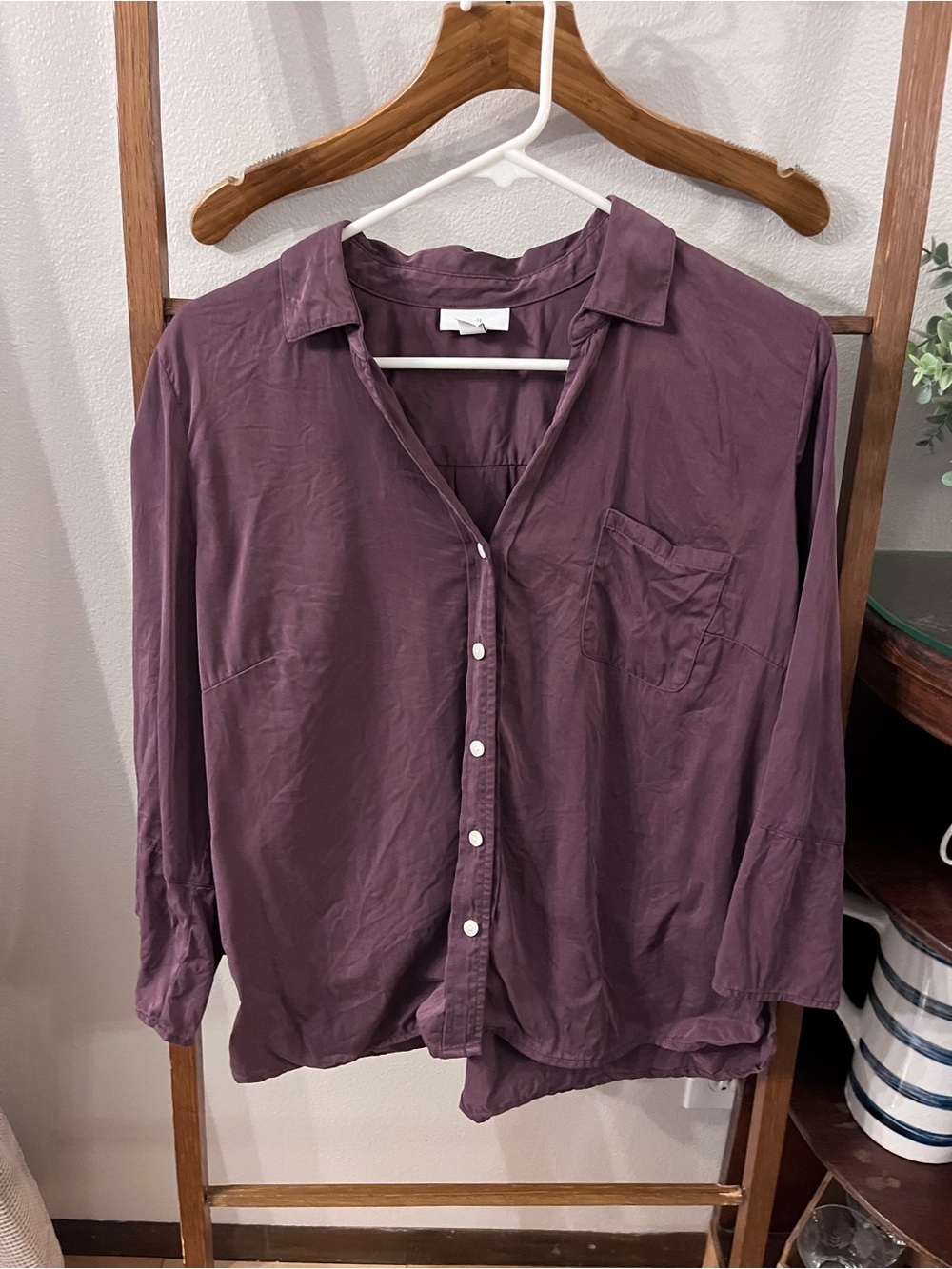 J. Jill Plum Button-Front Blouse